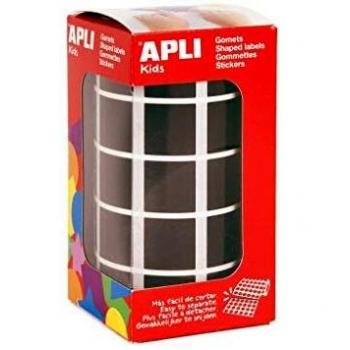 Apli Kids 12480 Gomet Rollo Cuadrado Mediano, Negro, 15 Mm X 12480