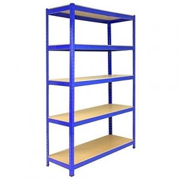 5 Estanterías T-Rax De Acero Sin Tornillos Azules 120cm x 45cm x 180cm