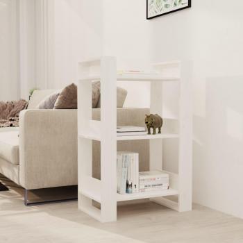 Librería/partición blanca 60x35x91 cm de madera maciza de pino