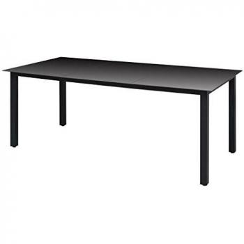 vidaXL Mesa Comedor Jardín Aluminio 190x90x74 cm Negra Mueble Patio Exteriores