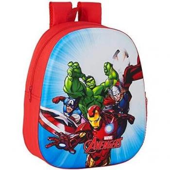 Safta Mochila Diseño 3D Adaptable a Carro de Avengers, 270x100x320m, rojo