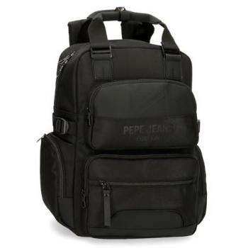 Mochila Portaordenador Pepe Jeans Bromley 15 Adaptable Negro 18L
