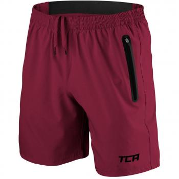 Pantalones Cortos Ligeros Elite Tech para Hombre con Bolsillos con Cremallera - Rojo, Talla S
