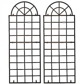 Set de 2 Vallas Metálicas para Plantas Trepadoras Viva Bronce con Marco para Pared