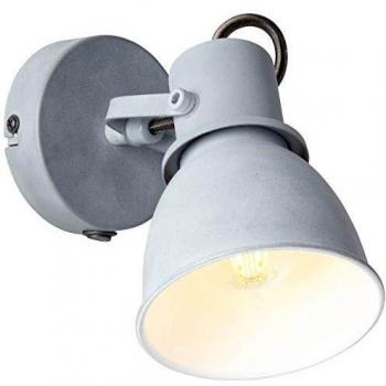 Aplique de pared Bogart en gris E14 con función de proyector y luz de techo