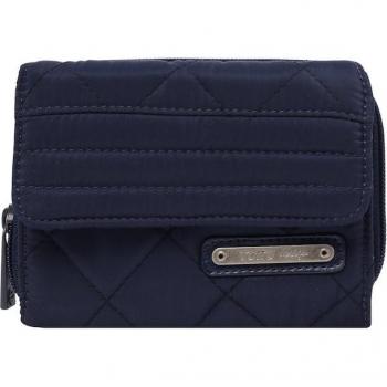 Cartera Totto Mandorla Azul con Diseño Acolchado y Detalles Metálicos
