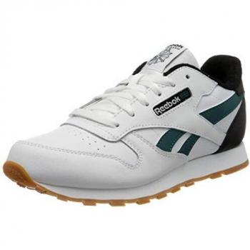 Reebok Classic Leather, Zapatillas de Deporte para Niños, White/Black/Heritage Teal, 21.5 EU