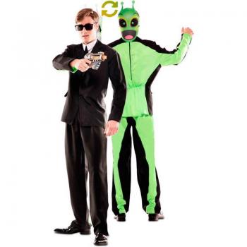Disfraz Doble de Hombre de Negro y Alien para hombre