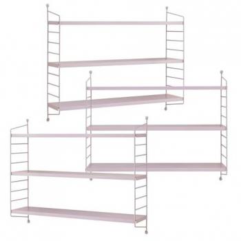 Juego de 3 Estanterías de Pared Strängnäs Acero Regulares 50x60x15 cm - Violeta