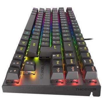 Teclado Mecánico Gaming Genesis Thor 303 TKL, Retroiluminación RGB, Switches Outemu Red, Conexión USB, Layout CZ/SK, Color Negro