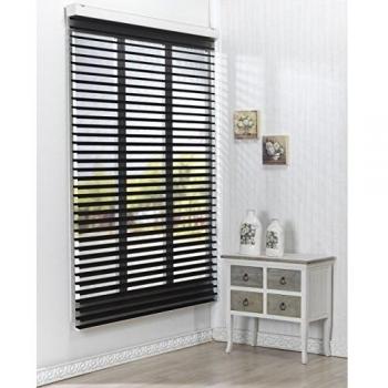 Winsharp Triple 55pd Persiana de tamaño personalizable, de rodillo, tela transparente, horizontal, poliéster y mezcla de poliéster, 10.Black, W150 x H120