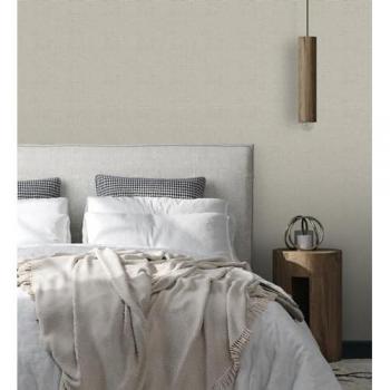 Papel Pintado Vinílico Lavable Imitando Tejido de Lino Gris Texturizado - Denise Textile 682828 - Rollo de 10 m x 0,53 m