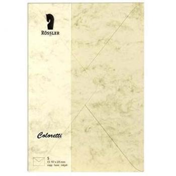 Sobre Rossler coloretti C5 color mármol crema pack de 5 unidades