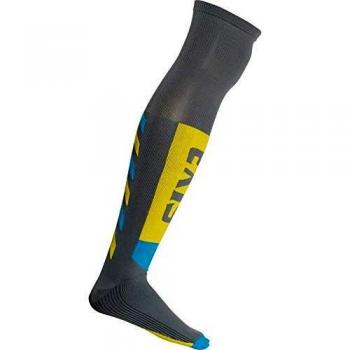 SIX2 Calcetines Off-Road Largos Gris/Amarillo - 35/38 Unisex para Adulto, Gris/Amarillo, 35/38