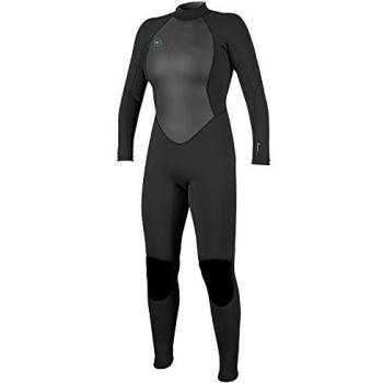 O'Neill Reactor II Traje de Neopreno para Mujer 3/2 mm con Cremallera en la Espalda, Manga Larga, Color Gris y Negro, Talla 34 EU