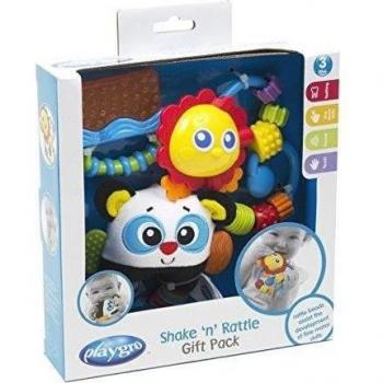 Playgro 0183521 - Pack de mordedor y sonajero, diseño león