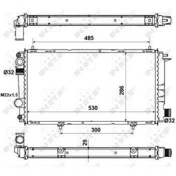 Radiador de refrigeración del motor NRF 58957A, Aluminio, Aletas unidas mecánicamente, compatible con CITROËN C15 Familiar y Furgón