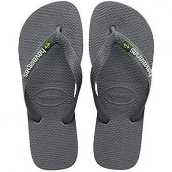 Havaianas Brazil Logo Flip Flops - Steel Grey - UK 6-7 (EU 39/40)