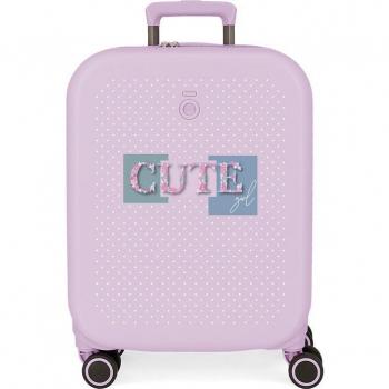 Maleta de cabina Enso Cute Girl expandible rígida 55cm lila