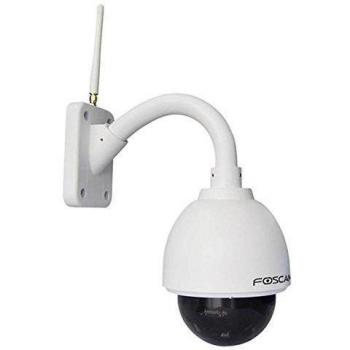 Foscam FI9828W - Cámara IP de vigilancia domo, de exterior, 1.3 MP, 960p, H264, motorizada, zoom 3x, I/O rele, 10 W, color blanco