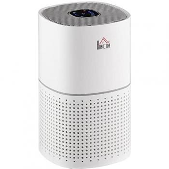 Purificador de aire HEPA 50W con ionizador, 4 velocidades, modo silencioso, temporizador y capacidad de hasta 24 m² - ABS blanco gris