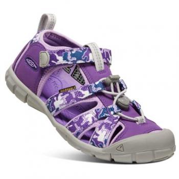 Keen Sandalias Seacamp II Cnx Azul y Lila Gris para Bebé - Talla 24, características: diseño ligero, cierre de cordones elásticos, suela de goma antideslizante, parte superior de material sint