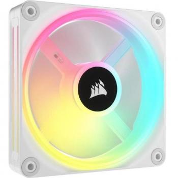 Corsair iCUE QL120 RGB 120mm PWM White Fan, Triple Pack with Lighting Node CORE