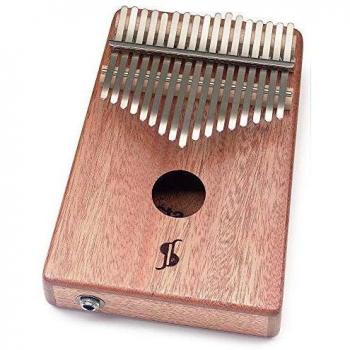 Kalimba Electroacústica Profesional de 17 Notas en Madera de Caoba con Funda