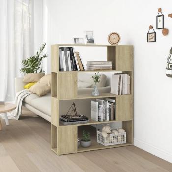 Estantería divisor de espacios aglomerado 100x24x124 cm en colores Blanco, Negro y Gris, mueble de almacenaje para oficina, estudio, sala de estar y dormitorio