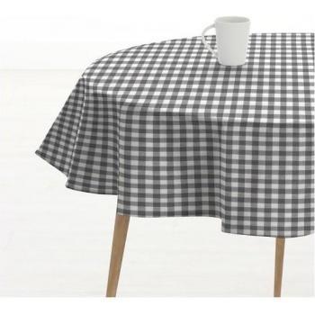 Mantel Redondo Resinado Antimanchas Cuadros 150-05 Ø 100 cm