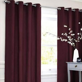 Cortina Polycotton Estilo Denim 140 x 250 cm Burdeos