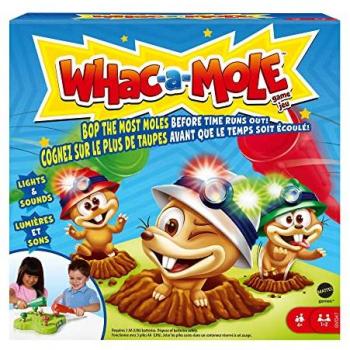 Mattel Games Whac-a-Mole Juego de Mesa con Luces y Sonidos, Juego para Niños y Niñas +4 Años (Mattel GVD47)