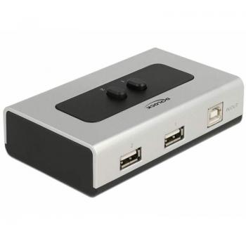 Conmutador USB 2.0 DeLock de 2 Puertos, 1 USB-B a 2 USB-A, Bidireccional