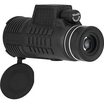 Teléfono celular con teléfono inteligente Telescopio monocular 50x60, Monocular de visión nocturna con trípode, soporte, lente óptica completa, gran angular, resistente al agua a prueba de golpes
