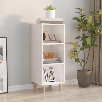 Armario de madera contrachapada blanco brillo 34,5x32,5x90 cm