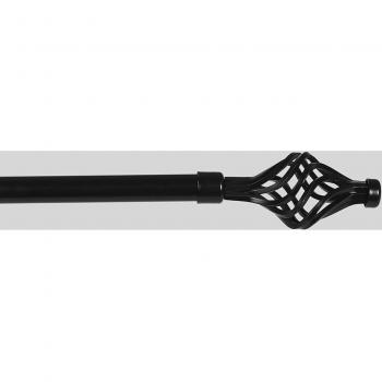 Barra cortina Eden ana negro - Extensible con soportes y anillas incluidos