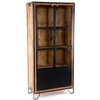 Vitrina Madera y Metal Escandinavo Natural 90 x 40 x 192