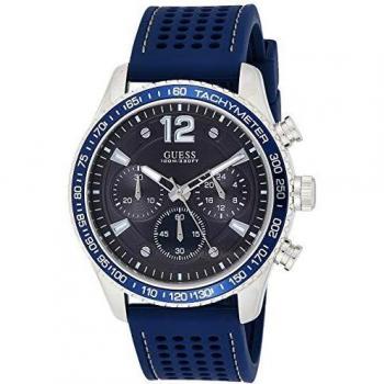 Guess Men's Analogue Quartz Watch with Silicone Strap W0971G2