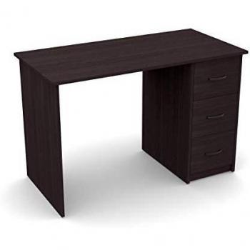 LEVIRA – Mesa de Oficina, Escritorio, Mesa con cajones, Aure - 110 x 72 - Wengue Oscuro