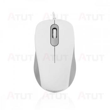 Ratón óptico USB Modecom M10S Silent, 1000 DPI, color blanco, cableado