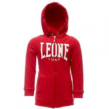 LEONE - Sudadera niña básica con Capucha y Cremallera - Rojo