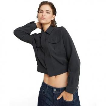 Chaqueta Corta Officer de Mujer G-Star Raw - Casual, Viscosa, Manga Larga, Color Negro (S)