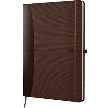 Oxford Cuaderno Signature A5 cuadriculado 80 hojas 90 g/m² marrón con superficie de goma SCRIBZEE compatible para oficina, escuela o como regalo