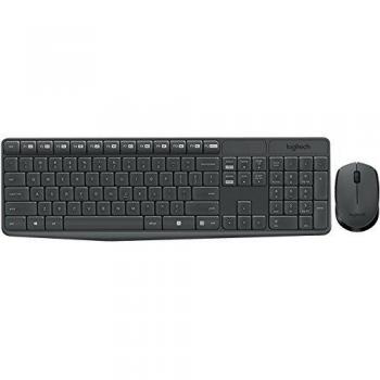 Logitech MK235 Combo Teclado y Ratón para Windows, 2,4 GHz con Receptor USB Unifying, Ratón Inalámbrico, 15 Teclas con Función, Batería de 3 Años, PC/Portátil, Disposición Holandesa/Belga, color Negro