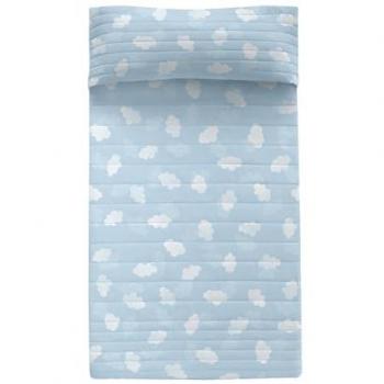 Colcha Azul HappyFriday Nubes 200x260 cm 100% Algodón 150 Hilos Cama 105
