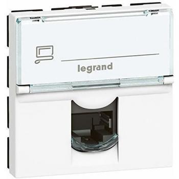 Legrand Mosaic Cat6 UTP RJ45 Data Socket, 2 Modules, White
