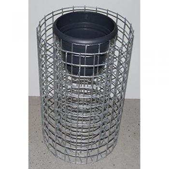 Columna de Flores Gabiona Redonda 62 cm Altura, 37 cm Diámetro, Malla 5x5 cm, Galvanizado en Caliente con Maceta - Fabricado en Alemania