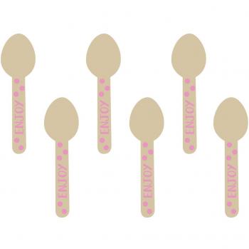 Amscan International – 437005 rosa Buffet Mini Set de cucharas de madera