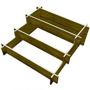 vidaXL Jardinera con 3 Niveles Madera de Pino Impregnada 90x90x3 cm Macetero