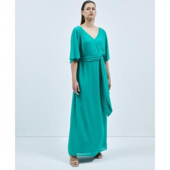 Vestido largo con cinturón Couchel